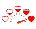 Measuring love icon. ValentineÃ¢â¬â¢s Day card design element with set hearts Ã¢â¬â vector